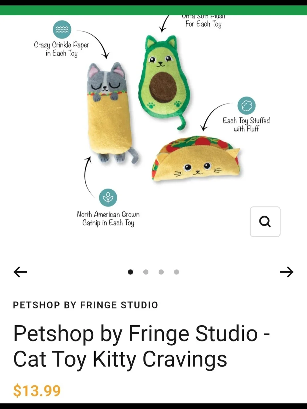 Meijer Taco Fiesta Plush Cat Toy Set - Multicolor